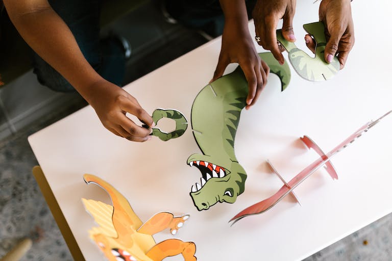 A Child Doing a Puzzle